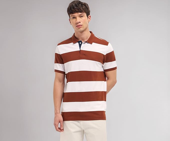 Rust Striped Polo